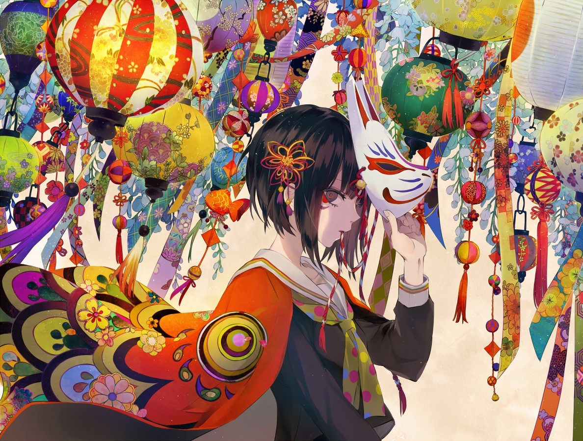 P站美图推荐-P站官网美图-狐狸面具特别推荐