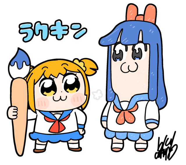 「pop子和pipi美的日常」公开与手游「涂鸦王国」的联动绘