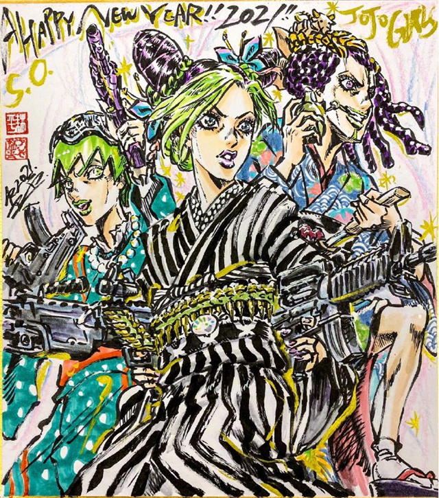 「JOJO的奇妙冒险」公布系列作画监督绘制的「石之海」开播贺图