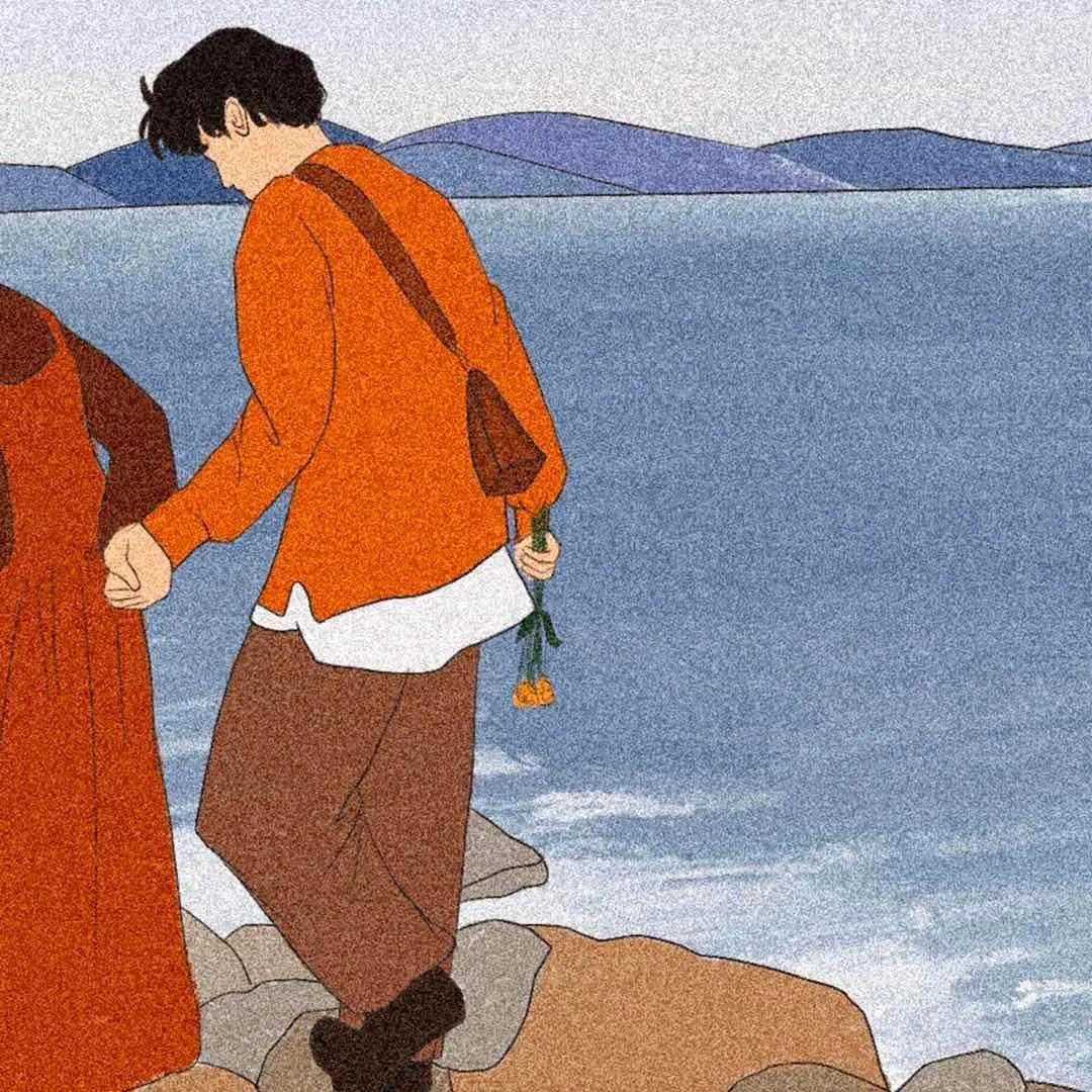 卡通动漫头像一左一右