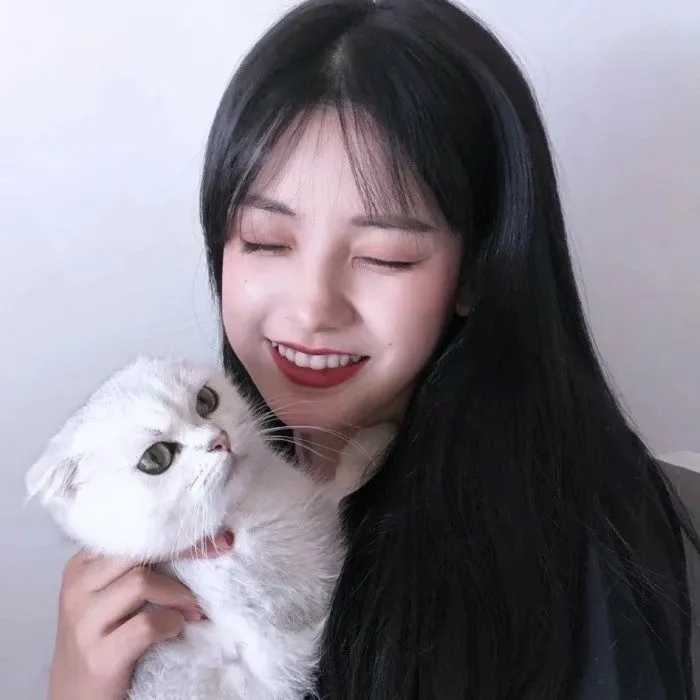 抱猫的少女头像