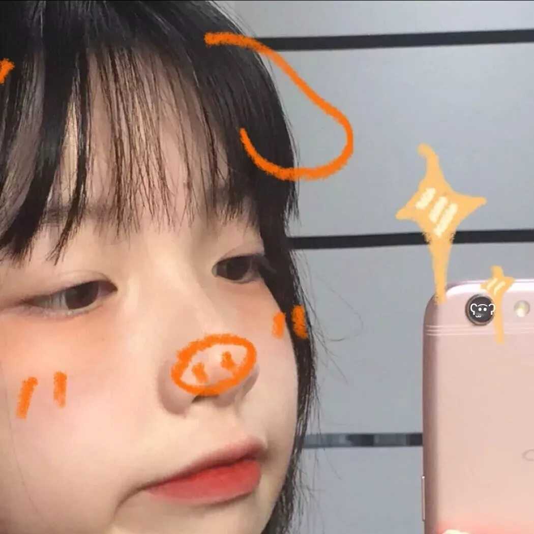 橙色系女生头像