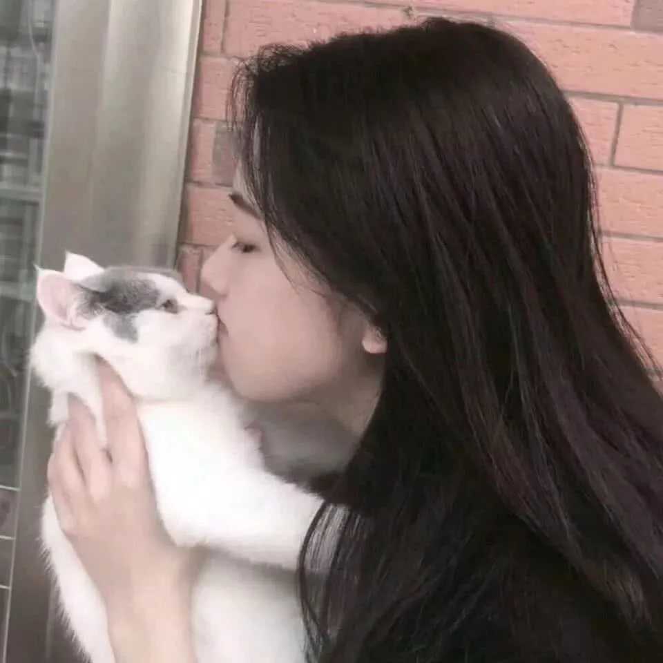 抱猫头像女