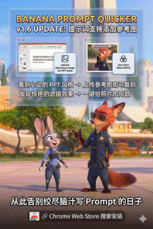 AI提示词 疯狂动物城海报