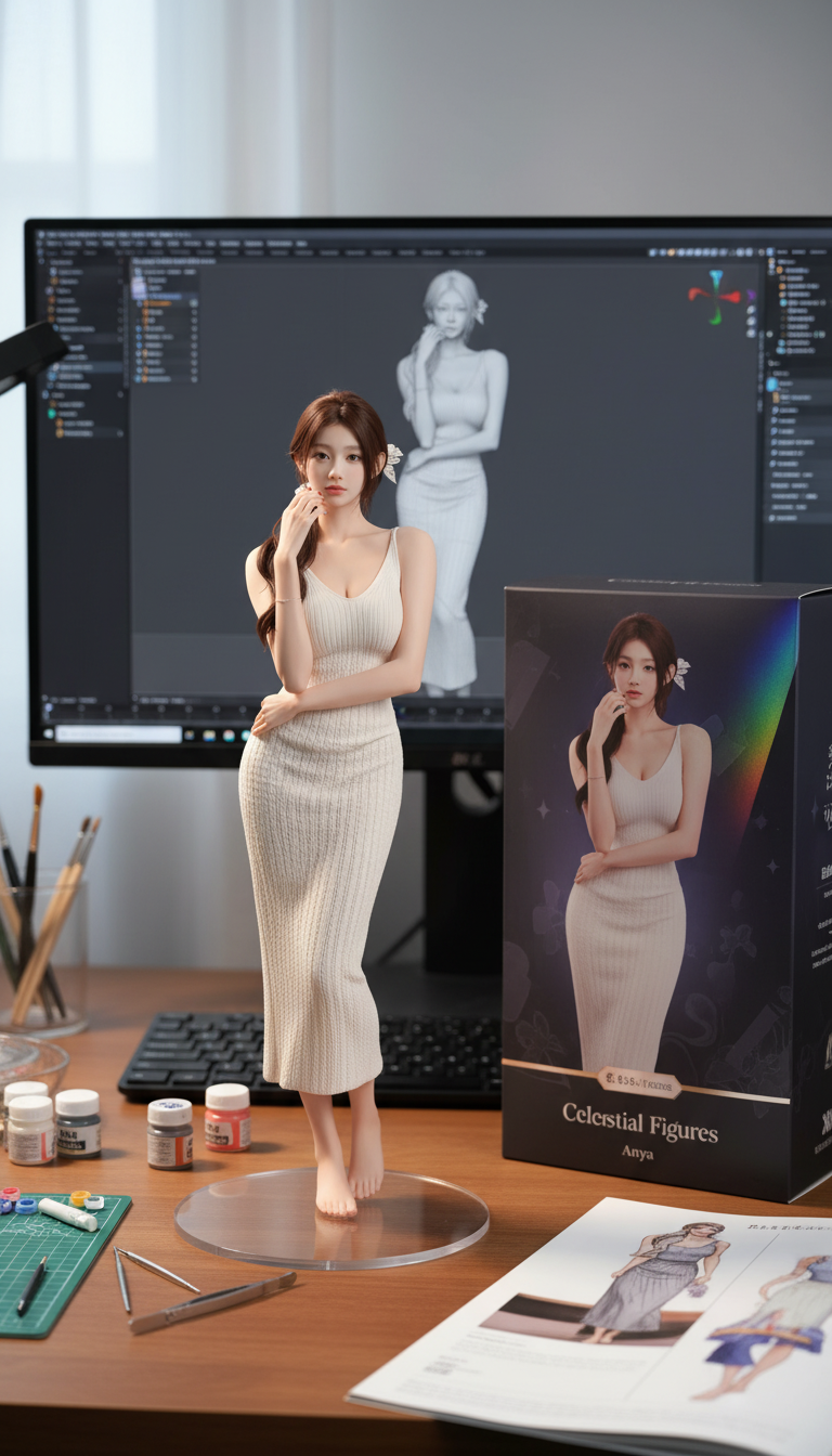 3D模型手办 (复杂背景)