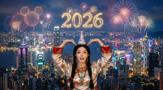 香港维多利亚港烟花秀