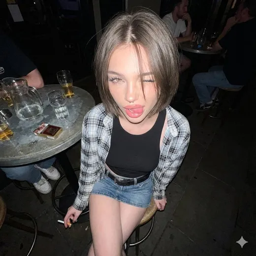 一位个性的年轻女性