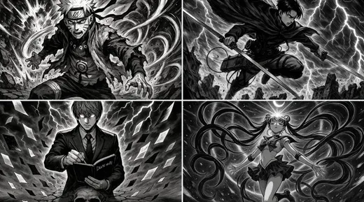 黑白漫画风格插图
