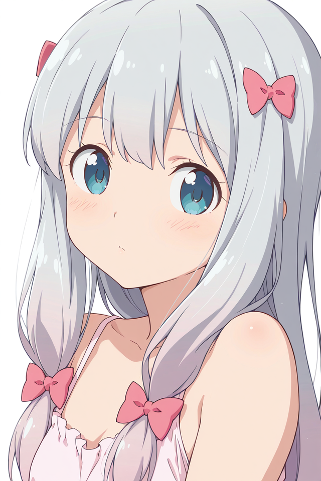 银发蓝瞳动漫少女头像插画【图包】