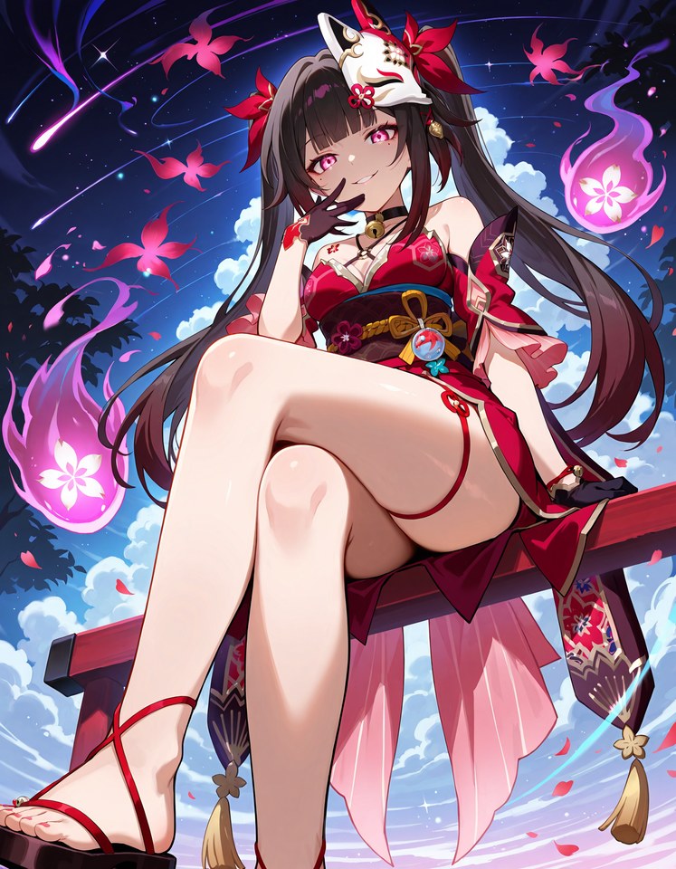 动漫和风少女狐狸面具插画壁纸【图包】