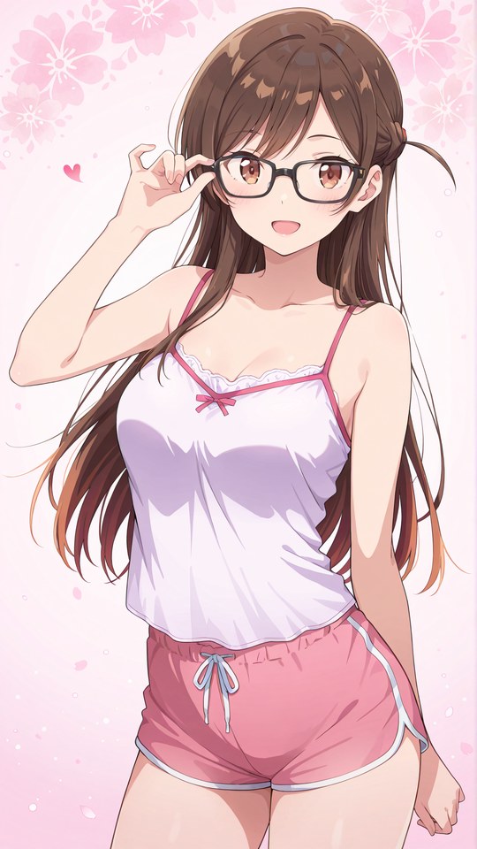 樱花背景眼镜娘动漫少女插画【图包】