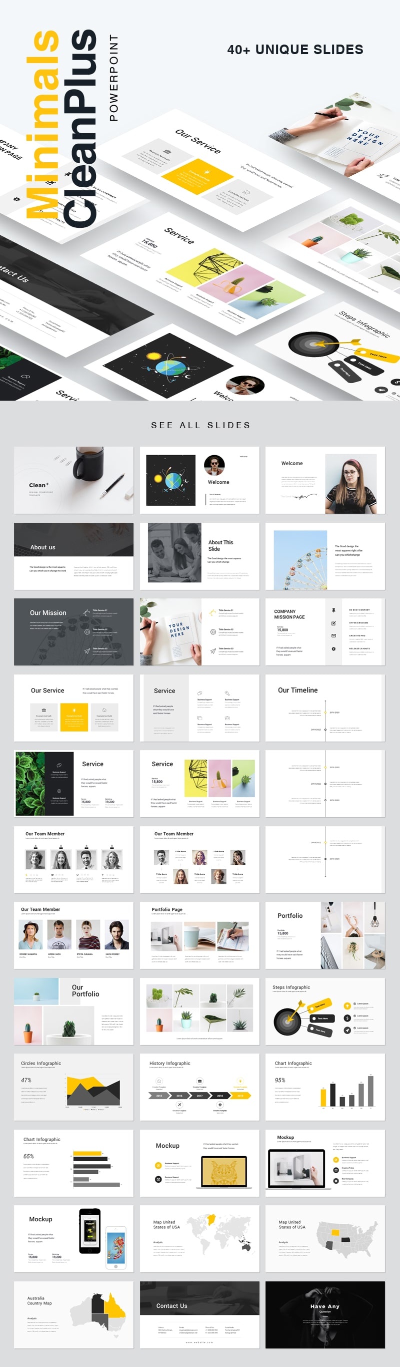 Clean40多页创意Powerpoint演示模板