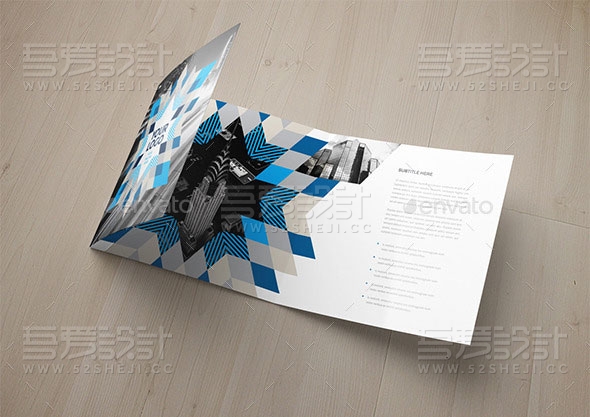 方形现代化创意企业三折页模板