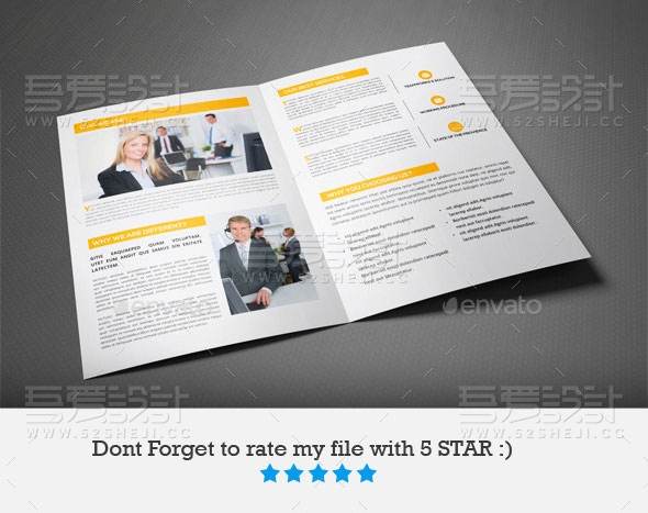 简约欧美风企业宣传画册模板