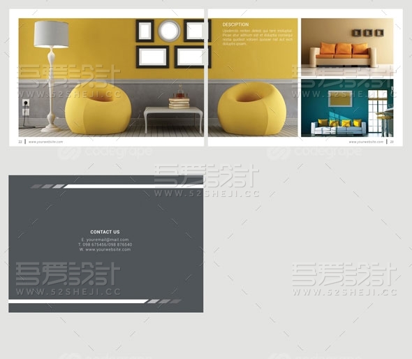 绿色创意组合家具展示画册模板