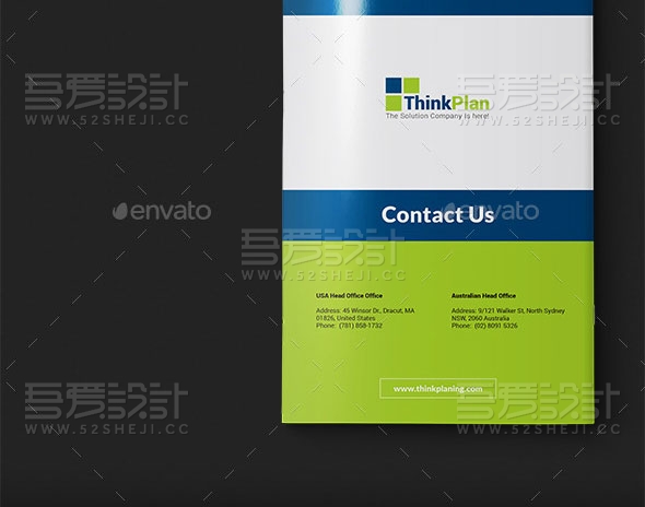 蓝绿色企业介绍宣传画册模板