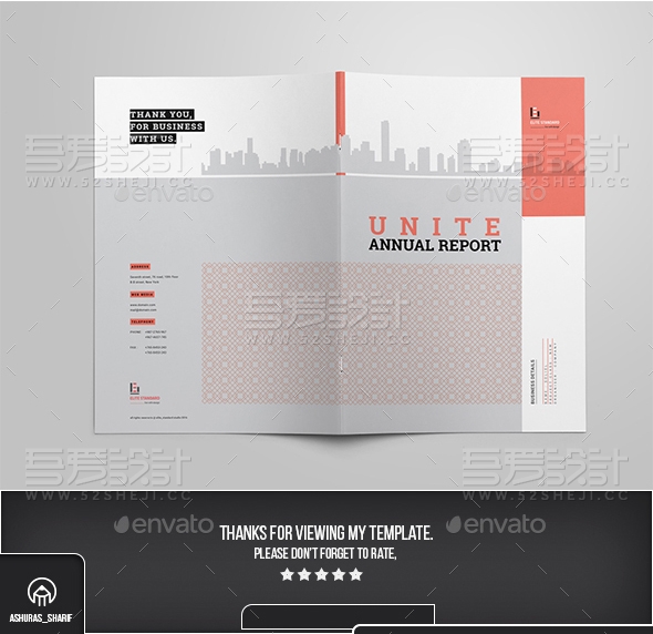 红色简约大气企业画册模板