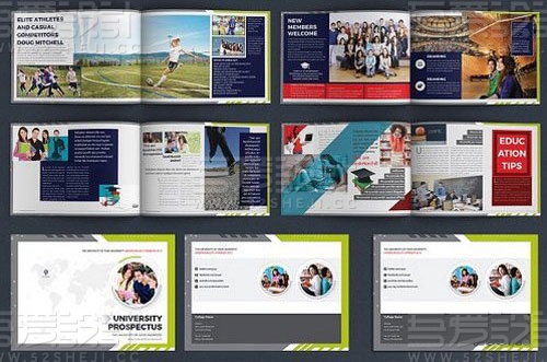 学校招生简介高端大气画册模板