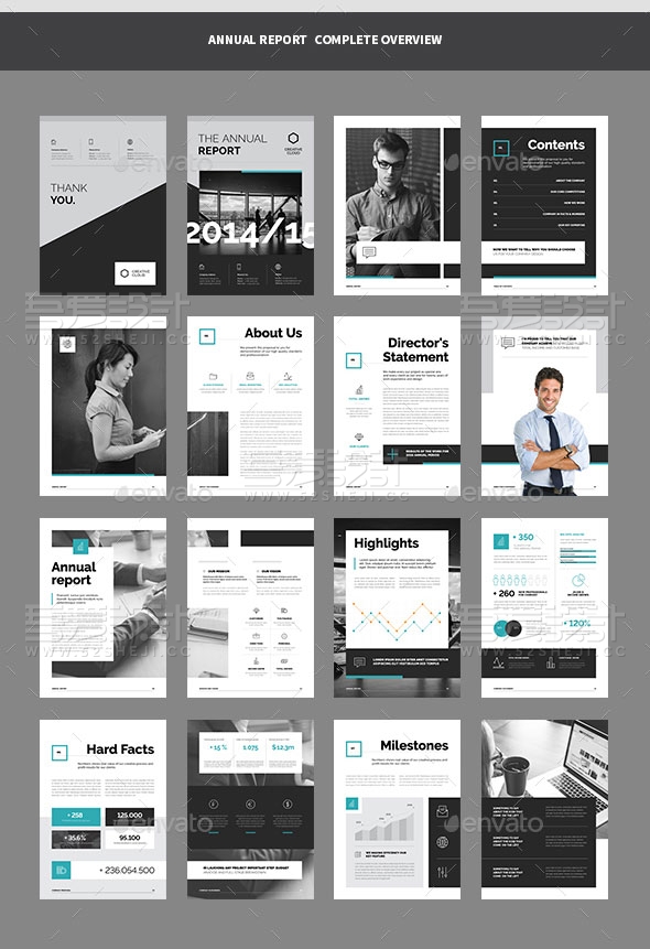 高端大气欧美风格企业宣传画册模板