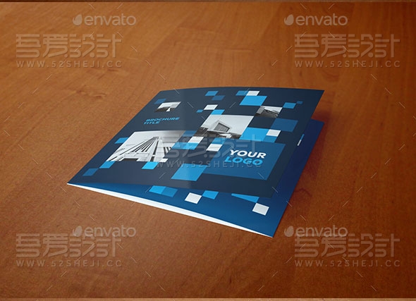 方形酷建筑企业三折页模板