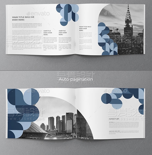 横板创意企业宣传画册模板