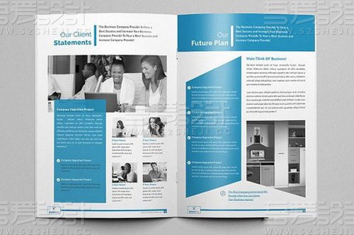 蓝色创意企业通用画册模板