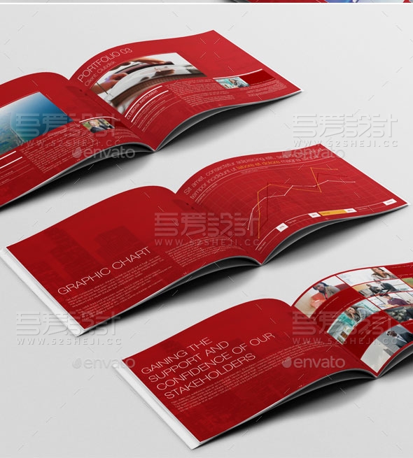 红色高端大气企业宣传画册模板