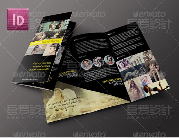 摄影杂志宣传3折页InDesign模板