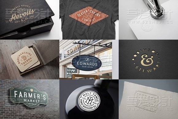 10款LOGO展示PSD智能贴图模板