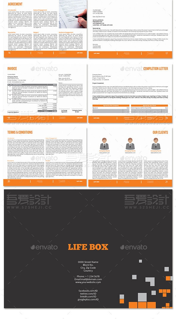 橙色高端大气建筑行业企业宣传画册模板