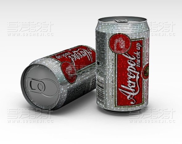 易拉罐可乐瓶子样机贴图