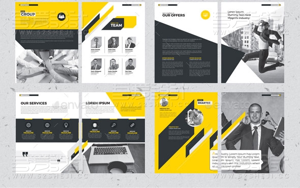 黑橙双色企业通用画册模板