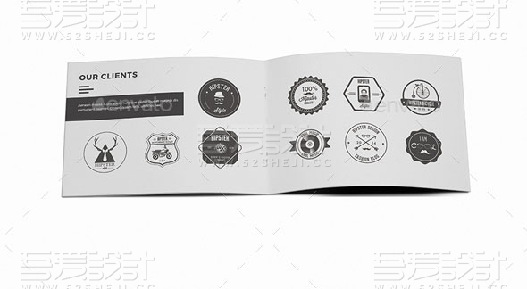 黑白高端大气创意机构宣传画册模板