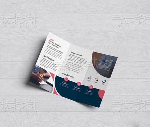 欧美风格企业创意三折页模板