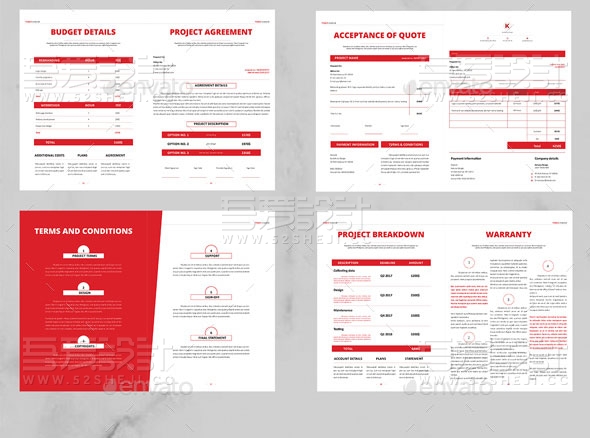 红色简约大气企业宣传画册模板