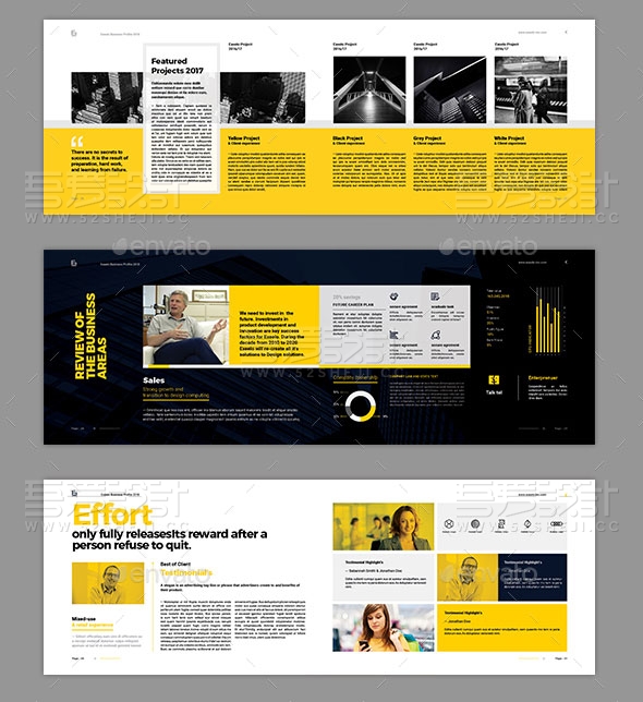 欧美风格横板企业画册模板