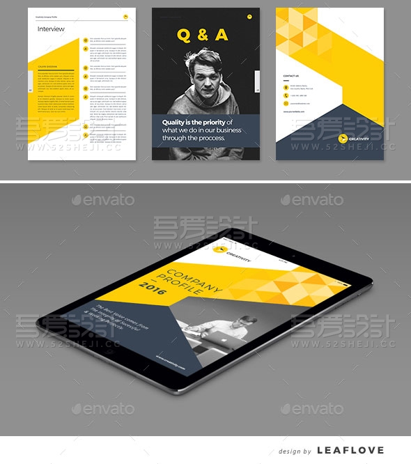 高端大气欧美风企业画册模板