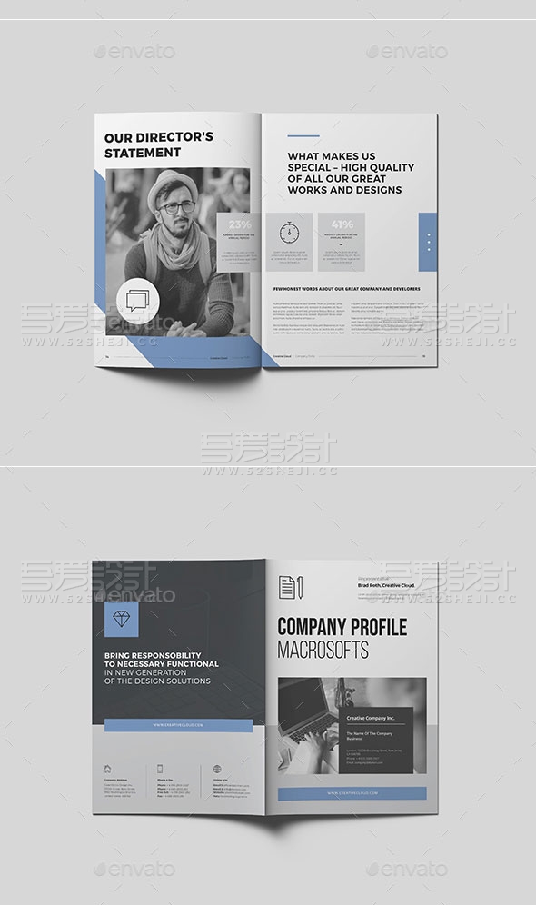 欧美风格简约大气企业通用画册模板