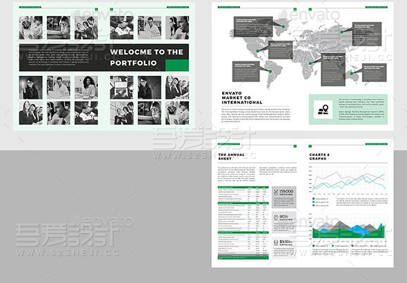 绿色公司宣传画册模板