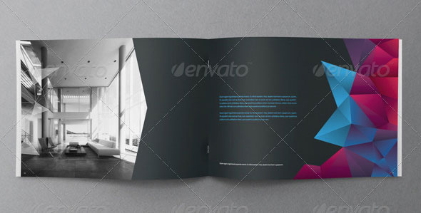 炫彩立体横板企业宣传画册模板