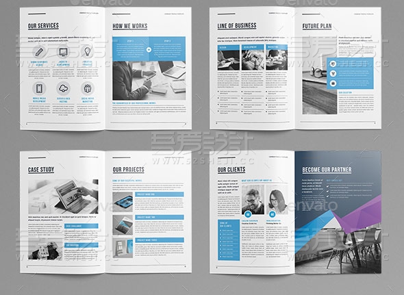 欧美风格高端大气企业画册模板