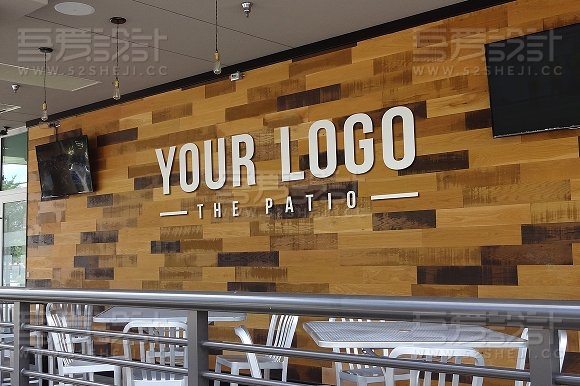 户外门头LOGO样机贴图模板