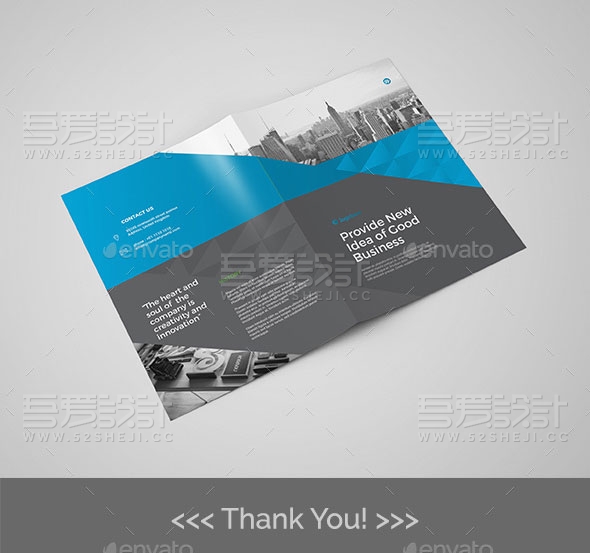 高端大气欧美风格企业折页模板