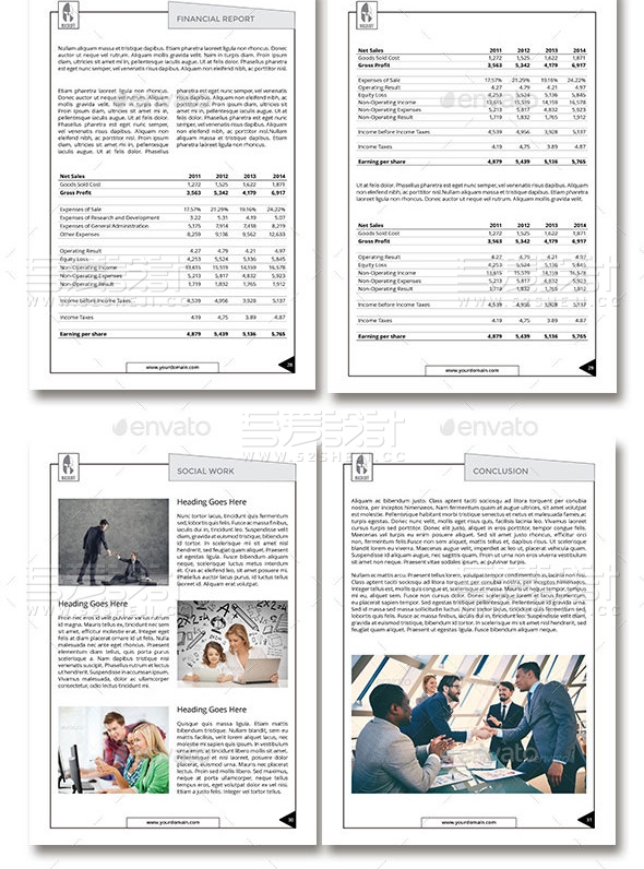 多功能业务年度报告画册模板