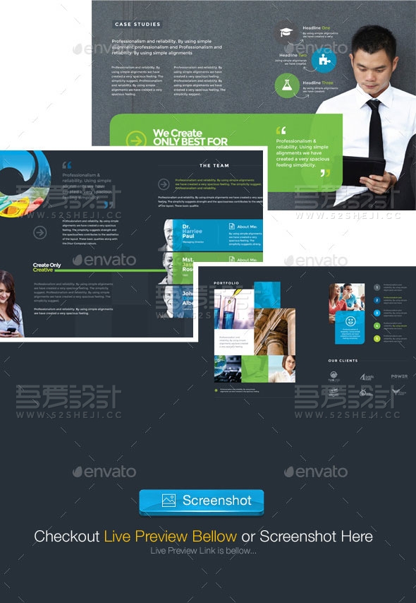 欧美风格企业宣传画册模板