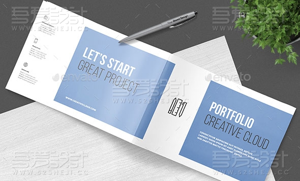 蓝色简约大气团队介绍企业宣传画册模板