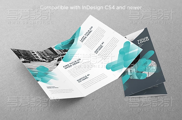 高端创意企业三折页模板