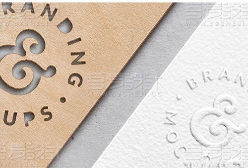 镂空卡片logo展示样机贴图模板