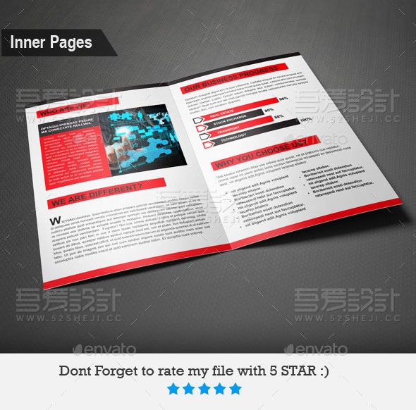 简约大气企业宣传画册模板（4款不同颜色）