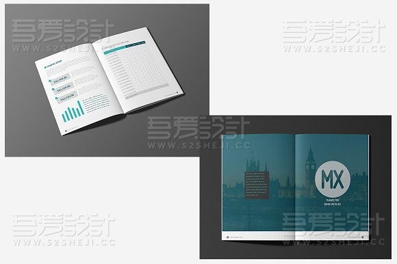 简约大气绿色年度报告企业通用画册模板